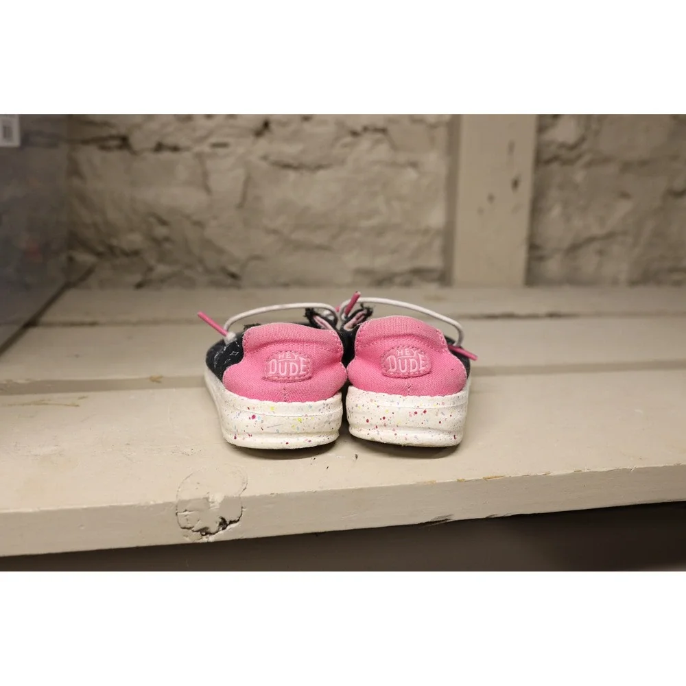 Hey‎ Dude Wendy Toddler Unicorn Black Pink Doodle Slip On Shoes K8 40442-001